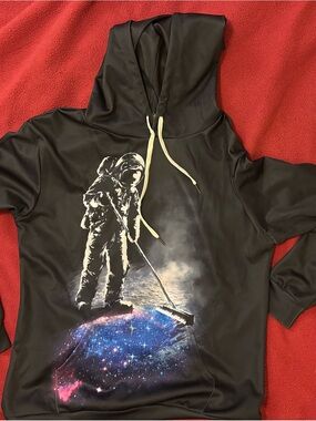 Astronaut Painting in Space Graphic Hoodie Sweater